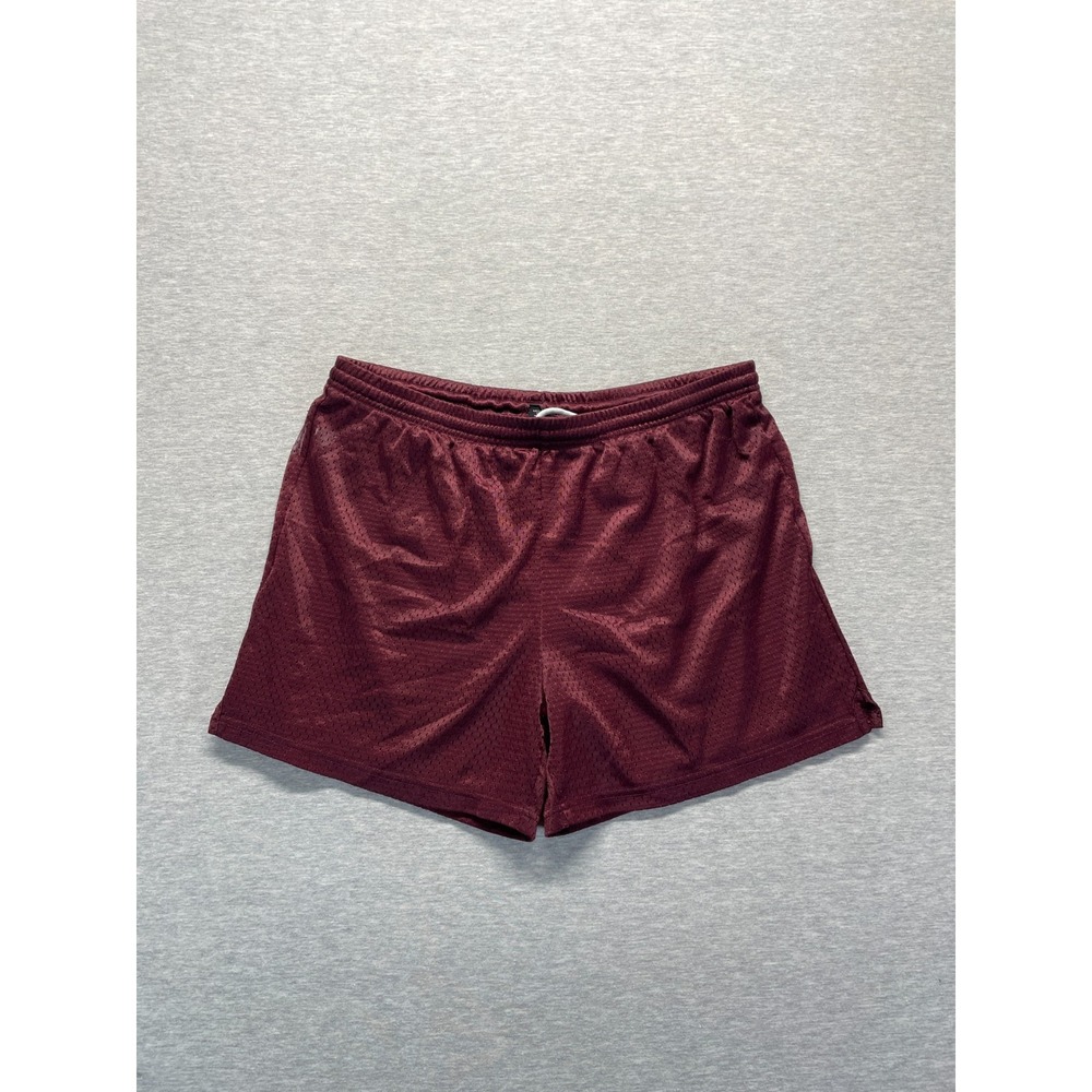 BCG Athletic Mesh Basketball Shorts Men Large Maroon Drawstring Workout Training